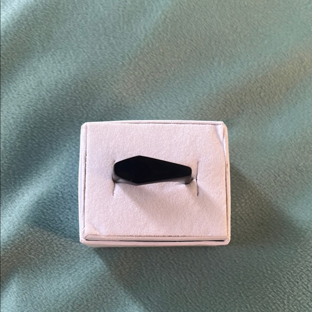 Sleek Black Coffin Ring